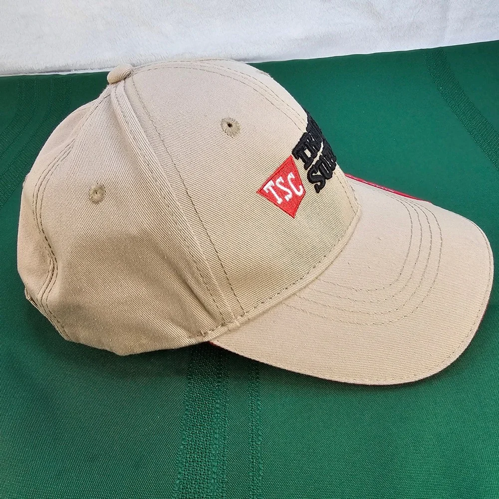 Tractor‎ Supply Co. TSC Khaki Beige Red Hat Cap Adjustable Men's